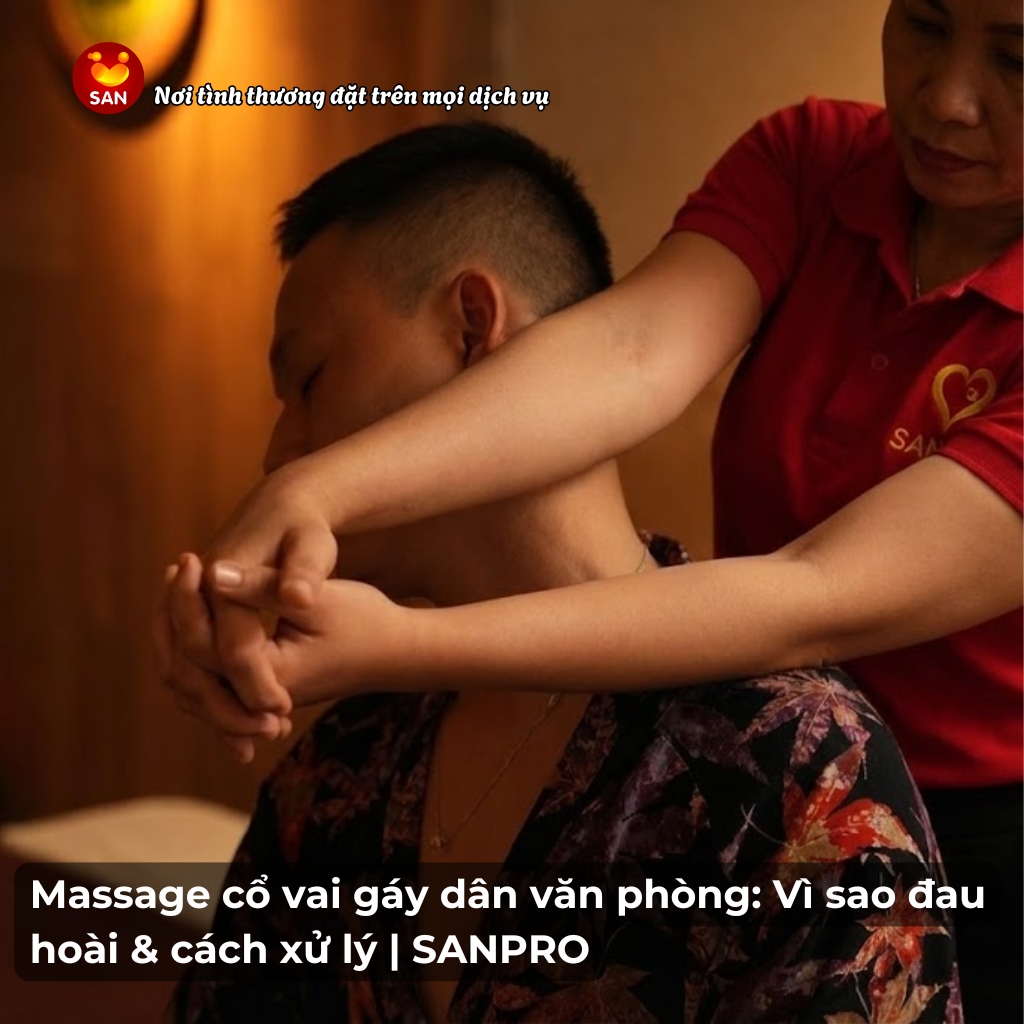 Massage cổ vai gáy cho dân văn phòng_ Tại sao đau hoài và cách xử lý tại nhà với SAN