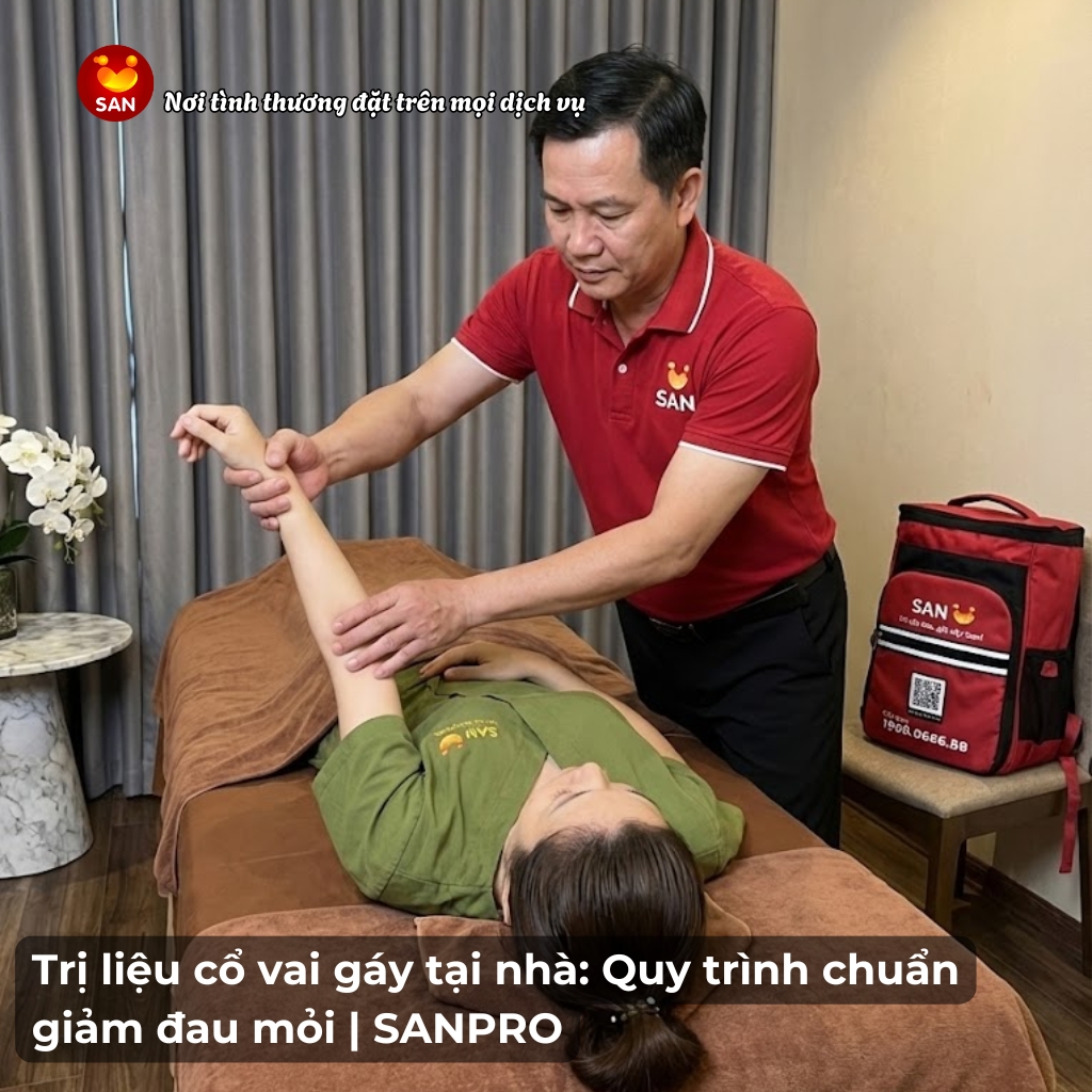 Trị liệu cổ vai gáy tại nhà_ Quy trình chuẩn giúp giảm căng cứng (dịch vụ SAN)
